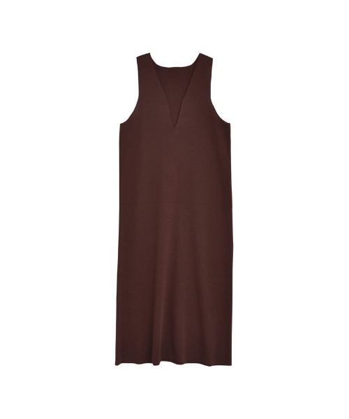 Re:EDIT（リエディ）の「[新色追加][低身長サイズ有]ミラノリブ変形キーネックＩラインニットワンピース（ワンピース・レディース・ブラック系/ブラック/ブラウン/ブラウン系・SHORT/MEDIUM/LARGE）」の9枚目の写真