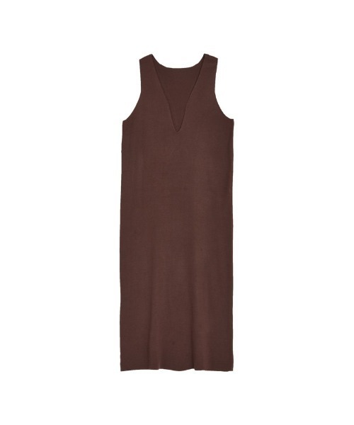 新色追加][低身長サイズ有]ミラノリブ変形キーネックIラインニット