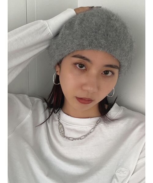 EMODA(エモダ)の「シャギーベレー(ハンチング/ベレー帽・レディース・ブラック/グレー・FREE)」の14枚目の写真