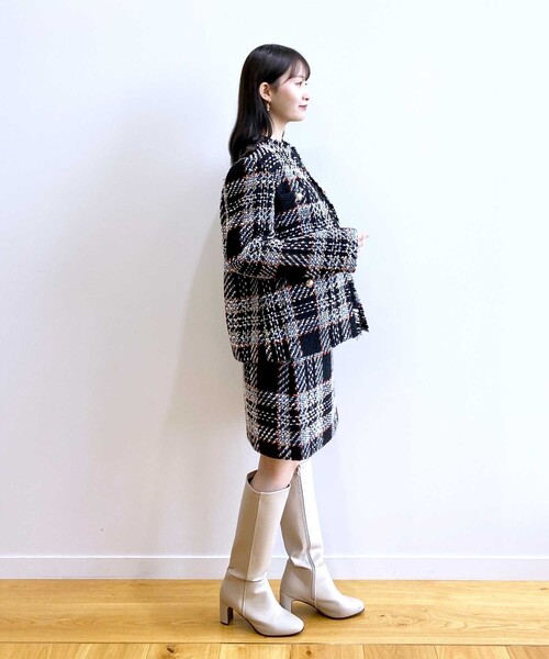 index(インデックス)の「◆セットアップ対応 チェックツイードミニスカート【洗濯機洗い可】(スカート・レディース・アイボリー系1/ブラック系1・36/38/40)」の6枚目の写真