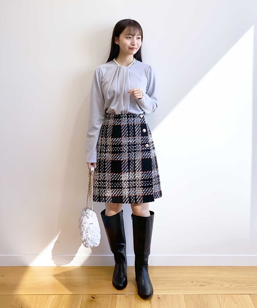 index(インデックス)の「◆セットアップ対応 チェックツイードミニスカート【洗濯機洗い可】(スカート・レディース・アイボリー系1/ブラック系1・36/38/40)」の10枚目の写真