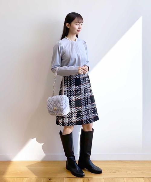 index(インデックス)の「◆セットアップ対応 チェックツイードミニスカート【洗濯機洗い可】(スカート・レディース・アイボリー系1/ブラック系1・36/38/40)」の11枚目の写真