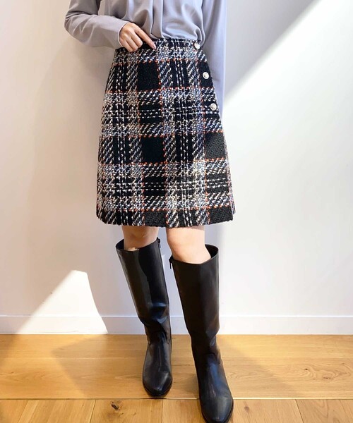 index(インデックス)の「◆セットアップ対応 チェックツイードミニスカート【洗濯機洗い可】(スカート・レディース・アイボリー系1/ブラック系1・36/38/40)」の13枚目の写真