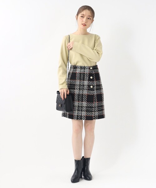 index(インデックス)の「◆セットアップ対応 チェックツイードミニスカート【洗濯機洗い可】(スカート・レディース・アイボリー系1/ブラック系1・36/38/40)」の14枚目の写真