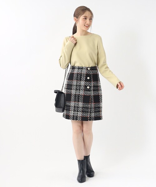 index(インデックス)の「◆セットアップ対応 チェックツイードミニスカート【洗濯機洗い可】(スカート・レディース・アイボリー系1/ブラック系1・36/38/40)」の15枚目の写真