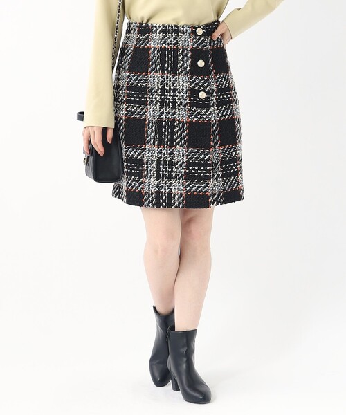 index(インデックス)の「◆セットアップ対応 チェックツイードミニスカート【洗濯機洗い可】(スカート・レディース・アイボリー系1/ブラック系1・36/38/40)」の16枚目の写真
