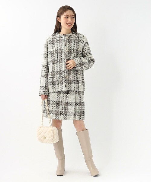 index(インデックス)の「◆セットアップ対応 チェックツイードミニスカート【洗濯機洗い可】(スカート・レディース・アイボリー系1/ブラック系1・36/38/40)」の18枚目の写真