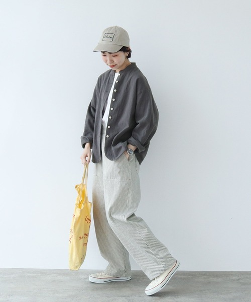 PAR ICI（パーリッシィ）の「ギンガム/ヒッコリー/ネップデニム ワークパンツ (セットアップ対応)（その他パンツ・レディース・グリーン/ネイビー/ブルー・FREE）」の5枚目の写真