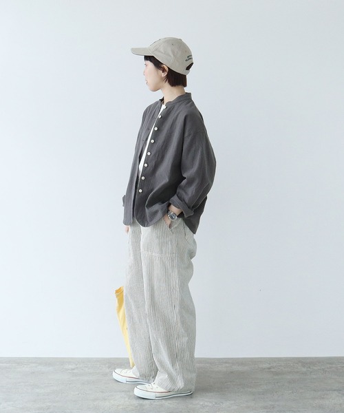 PAR ICI（パーリッシィ）の「ギンガム/ヒッコリー/ネップデニム ワークパンツ (セットアップ対応)（その他パンツ・レディース・グリーン/ネイビー/ブルー・FREE）」の6枚目の写真