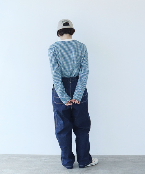 PAR ICI（パーリッシィ）の「ギンガム/ヒッコリー/ネップデニム ワークパンツ (セットアップ対応)（その他パンツ・レディース・グリーン/ネイビー/ブルー・FREE）」の9枚目の写真