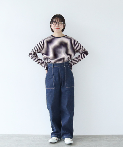 PAR ICI（パーリッシィ）の「ギンガム/ヒッコリー/ネップデニム ワークパンツ (セットアップ対応)（その他パンツ・レディース・グリーン/ネイビー/ブルー・FREE）」の10枚目の写真