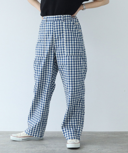 PAR ICI（パーリッシィ）の「ギンガム/ヒッコリー/ネップデニム ワークパンツ (セットアップ対応)（その他パンツ・レディース・グリーン/ネイビー/ブルー・FREE）」の13枚目の写真