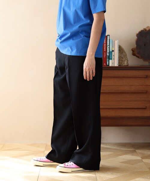 B:MING by BEAMS(ビーミングバイビームス)の「ambiance / Poly Twill Wide Pants(その他パンツ・メンズ・ブラウン/ブラック・MEDIUM/SMALL/X-LARGE/LARGE)」の4枚目の写真