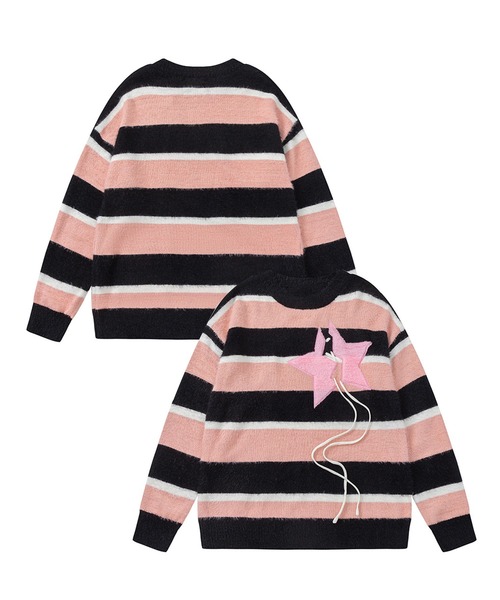 マルチボーダー星パッチニット（ニット/セーター）｜HOOK（フック）