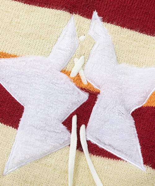 マルチボーダー星パッチニット（ニット/セーター）｜HOOK（フック）