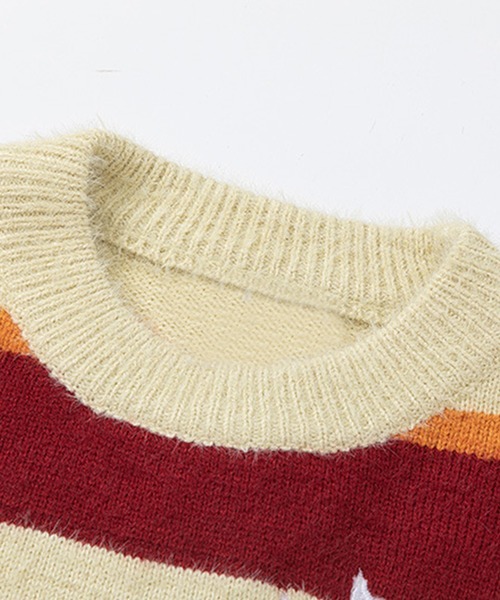 マルチボーダー星パッチニット（ニット/セーター）｜HOOK（フック）