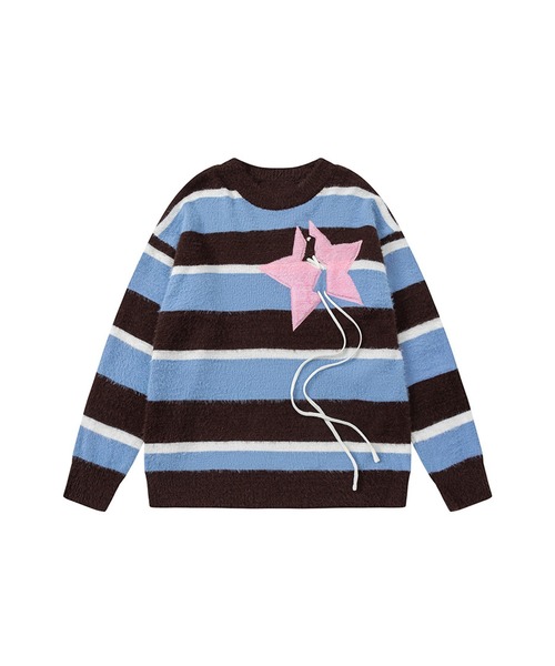 マルチボーダー星パッチニット（ニット/セーター）｜HOOK（フック）