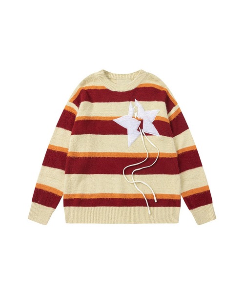マルチボーダー星パッチニット（ニット/セーター）｜HOOK（フック）