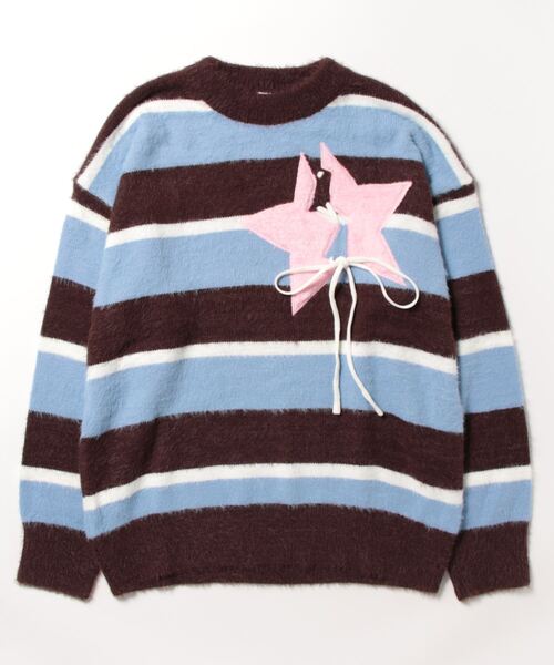 マルチボーダー星パッチニット（ニット/セーター）｜HOOK（フック）