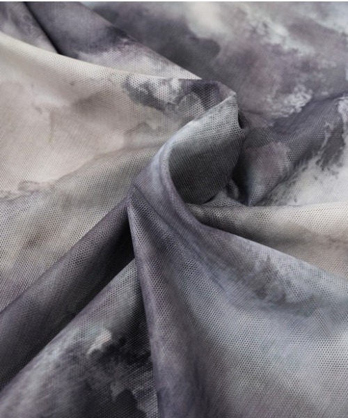 Uenui（ウニュイ）の「マーブル ハイネック シアー トップス シースルー カラー 長袖 総柄 グラフィック シースルートップス 長袖 シアートップス 長袖（Tシャツ/カットソー・レディース・ブルー/グレー/ブラック/レッド/オレンジ・FREE）」の17枚目の写真