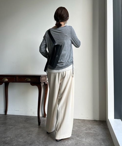 DouDou（ドゥドゥ）の「レイヤードセットTEE（Tシャツ/カットソー・レディース・グレー/オフホワイト/イエロー・FREE）」の18枚目の写真