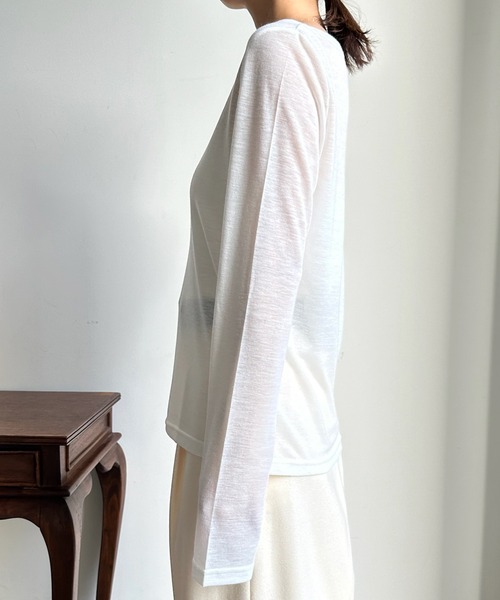 DouDou（ドゥドゥ）の「レイヤードセットTEE（Tシャツ/カットソー・レディース・グレー/オフホワイト/イエロー・FREE）」の7枚目の写真