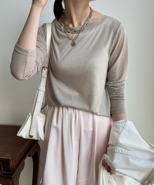 DouDou（ドゥドゥ）の「レイヤードセットTEE（Tシャツ/カットソー・レディース・グレー/オフホワイト/イエロー・FREE）」の13枚目の写真