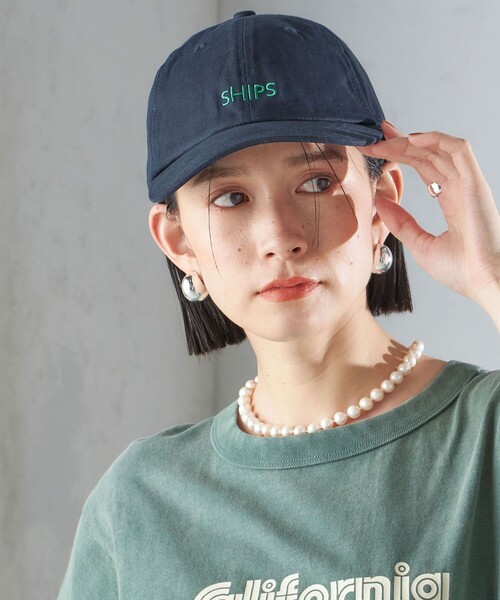 SHIPS（シップス）の「* SHIPS ロゴ キャップ ◇（キャップ・レディース・ベージュ/ライトブルー/ネイビー/ライトホワイト・ONE SIZE）」の4枚目の写真