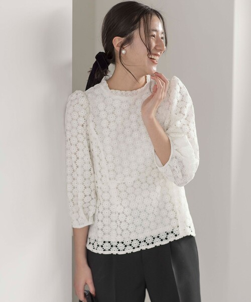 ✨完売品✨美品✨MEER.フラワーレーストップス ブラック Chesty チェスティ フラワーレース トップス 黒 ブラック 0