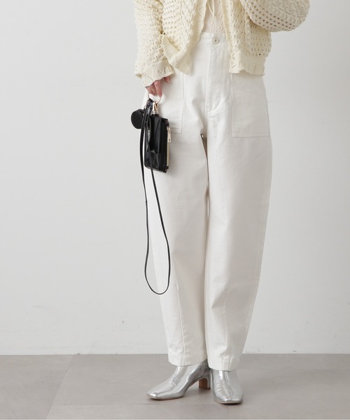 N.（N. Natural Beauty Basic）（エヌエヌナチュラルビューティーベーシック）の「【S Size Line】◆カーブカーゴパンツ（カーゴパンツ・レディース・オフホワイト/カーキ・SMALL/MEDIUM）」の5枚目の写真