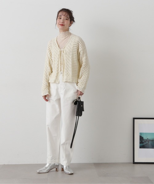 N.（N. Natural Beauty Basic）（エヌエヌナチュラルビューティーベーシック）の「【S Size Line】◆カーブカーゴパンツ（カーゴパンツ・レディース・オフホワイト/カーキ・SMALL/MEDIUM）」の6枚目の写真