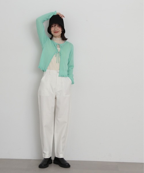 N.（N. Natural Beauty Basic）（エヌエヌナチュラルビューティーベーシック）の「【S Size Line】◆カーブカーゴパンツ（カーゴパンツ・レディース・オフホワイト/カーキ・SMALL/MEDIUM）」の11枚目の写真