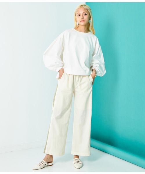 Settimissimo（セッティミッシモ）の「ランタンスリーブ 切替 プルオーバー（Tシャツ/カットソー・レディース・オフホワイト/ブラック・FREE）」の10枚目の写真