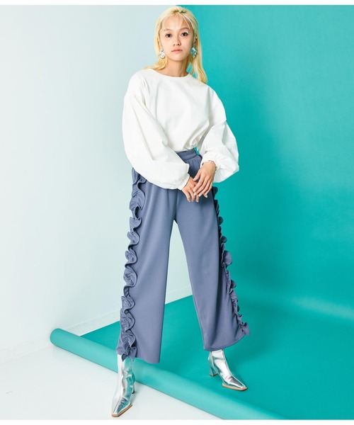 Settimissimo（セッティミッシモ）の「ランタンスリーブ 切替 プルオーバー（Tシャツ/カットソー・レディース・オフホワイト/ブラック・FREE）」の12枚目の写真