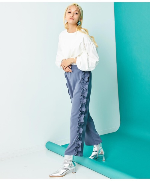 Settimissimo（セッティミッシモ）の「ランタンスリーブ 切替 プルオーバー（Tシャツ/カットソー・レディース・オフホワイト/ブラック・FREE）」の13枚目の写真