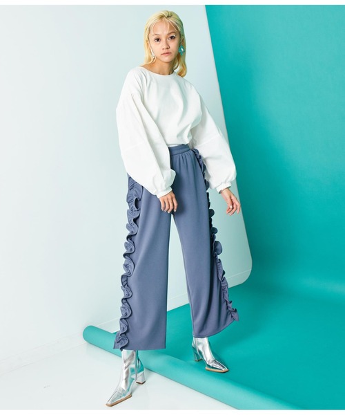 Settimissimo（セッティミッシモ）の「ランタンスリーブ 切替 プルオーバー（Tシャツ/カットソー・レディース・オフホワイト/ブラック・FREE）」の15枚目の写真