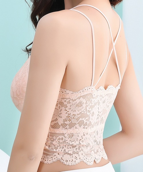 Lace Ladies（レースレディース）の「クロス ストラップ スカラップ レース ノンワイヤー ブラ（チューブトップ・レディース・ホワイト/モカ/ミント/ベージュ/ブラック・80/75/70）」の17枚目の写真