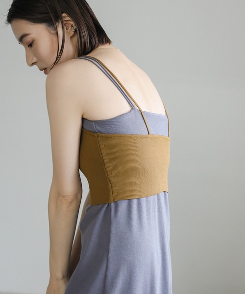 select MOCA（セレクトモカ）の「キャミニットビスチェ（ベスト・レディース・オリーブ/ブラック/ベージュ/アイボリー・FREE）」の10枚目の写真