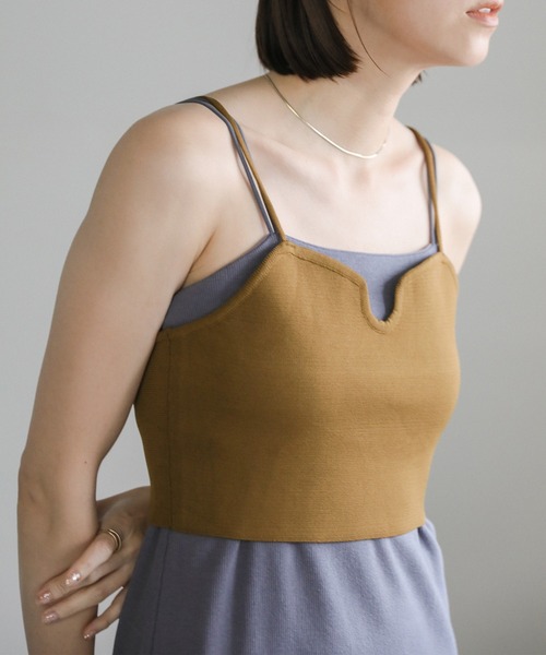 select MOCA（セレクトモカ）の「キャミニットビスチェ（ベスト・レディース・オリーブ/ブラック/ベージュ/アイボリー・FREE）」の8枚目の写真