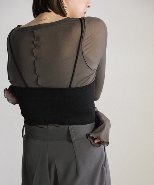 select MOCA（セレクトモカ）の「キャミニットビスチェ（ベスト・レディース・オリーブ/ブラック/ベージュ/アイボリー・FREE）」の18枚目の写真