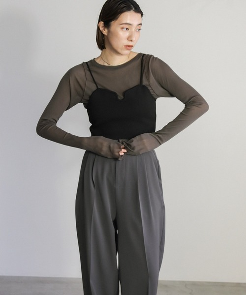 select MOCA（セレクトモカ）の「キャミニットビスチェ（ベスト・レディース・オリーブ/ブラック/ベージュ/アイボリー・FREE）」の16枚目の写真