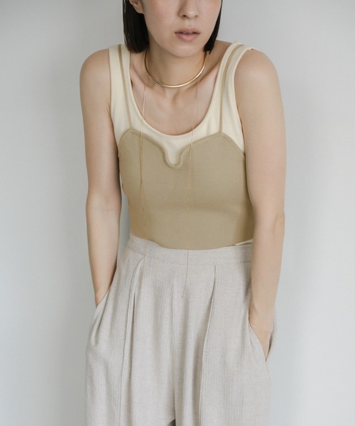 select MOCA（セレクトモカ）の「キャミニットビスチェ（ベスト・レディース・オリーブ/ブラック/ベージュ/アイボリー・FREE）」の22枚目の写真