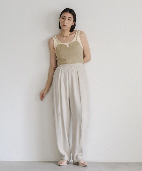 select MOCA（セレクトモカ）の「キャミニットビスチェ（ベスト・レディース・オリーブ/ブラック/ベージュ/アイボリー・FREE）」の7枚目の写真