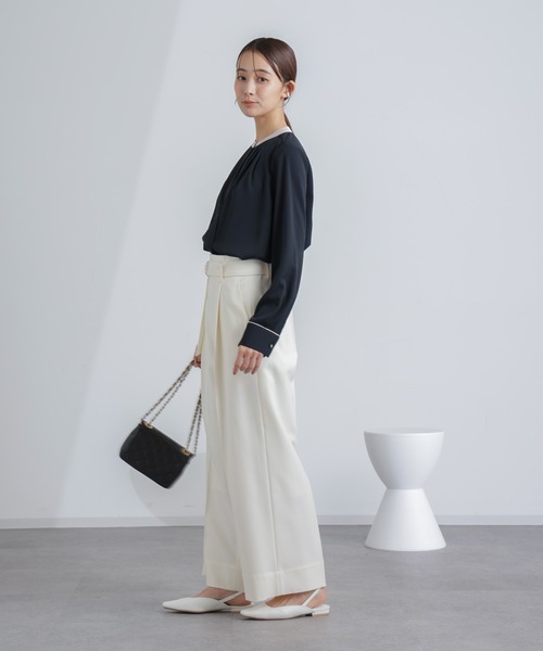 NANO universe(ナノユニバース)の「共ベルト付きハイウエストパンツ(その他パンツ・レディース・インディゴブルー/オフホワイト・M/S)」の7枚目の写真