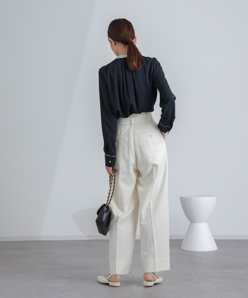 NANO universe(ナノユニバース)の「共ベルト付きハイウエストパンツ(その他パンツ・レディース・インディゴブルー/オフホワイト・M/S)」の9枚目の写真