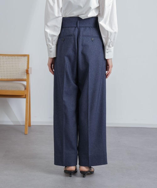NANO universe(ナノユニバース)の「共ベルト付きハイウエストパンツ(その他パンツ・レディース・インディゴブルー/オフホワイト・M/S)」の19枚目の写真