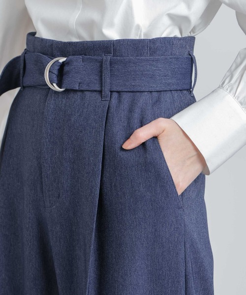 NANO universe(ナノユニバース)の「共ベルト付きハイウエストパンツ(その他パンツ・レディース・インディゴブルー/オフホワイト・M/S)」の21枚目の写真