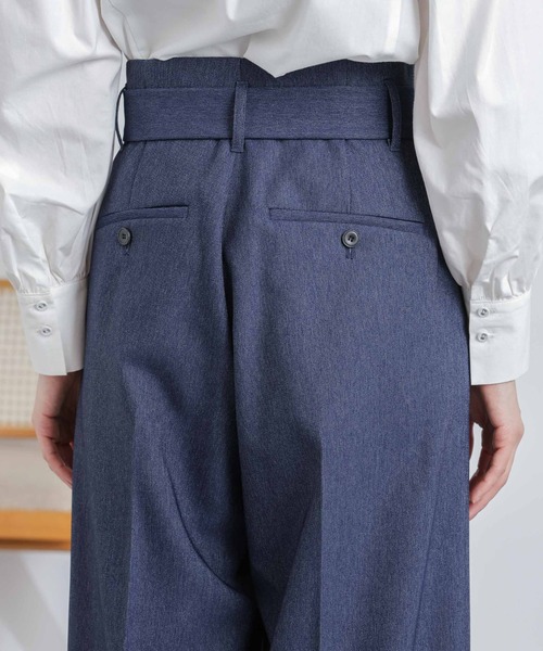 NANO universe(ナノユニバース)の「共ベルト付きハイウエストパンツ(その他パンツ・レディース・インディゴブルー/オフホワイト・M/S)」の22枚目の写真