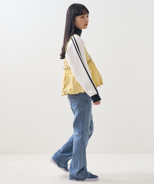 FREAK'S STORE(フリークスストア)の「ロゴ 配色メロー ビスチェ(キャミソール・レディース・ナチュラル/チャコール/イエロー・フリ-)」の5枚目の写真