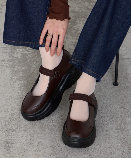 forksy.】ボリュームソールメリージェーンスニーカーサンダル forksy